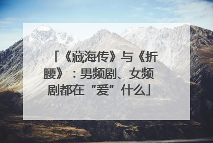 《藏海传》与《折腰》：男频剧、女频剧都在“爱”什么