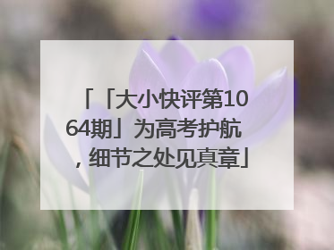「大小快评第1064期」为高考护航，细节之处见真章