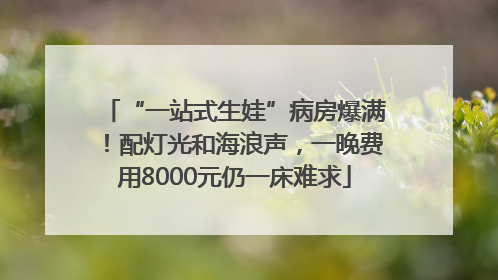 “一站式生娃”病房爆满！配灯光和海浪声，一晚费用8000元仍一床难求