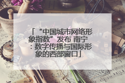 “中国城市网络形象指数”发布 南宁：数字传播与国际形象的西部窗口