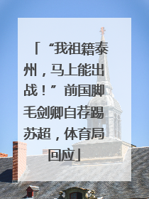“我祖籍泰州，马上能出战！”前国脚毛剑卿自荐踢苏超，体育局回应