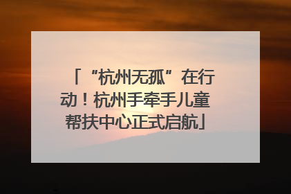 “杭州无孤”在行动！杭州手牵手儿童帮扶中心正式启航