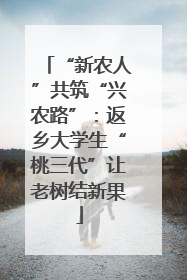 “新农人”共筑“兴农路”：返乡大学生“桃三代”让老树结新果