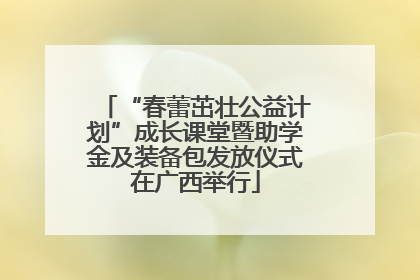 “春蕾茁壮公益计划”成长课堂暨助学金及装备包发放仪式在广西举行