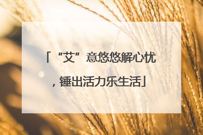 “艾”意悠悠解心忧，锤出活力乐生活