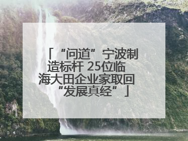 “问道”宁波制造标杆 25位临海大田企业家取回“发展真经”