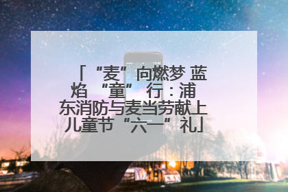 “麦”向燃梦 蓝焰 “童” 行：浦东消防与麦当劳献上儿童节“六一”礼