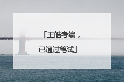 王皓考编，已通过笔试