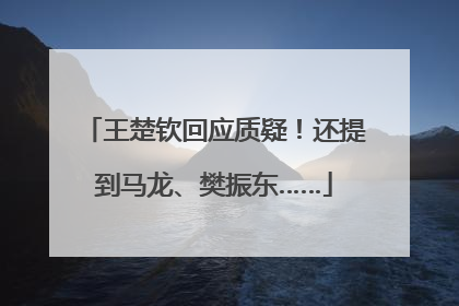 王楚钦回应质疑！还提到马龙、樊振东……
