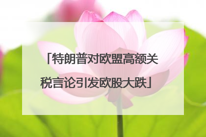 特朗普对欧盟高额关税言论引发欧股大跌