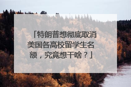 特朗普想彻底取消美国各高校留学生名额，究竟想干啥？