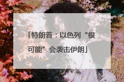 特朗普：以色列“很可能”会袭击伊朗