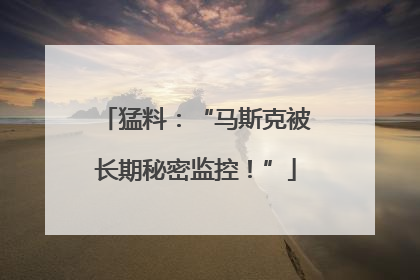 猛料：“马斯克被长期秘密监控！”
