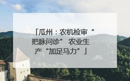 瓜州：农机检审“把脉问诊” 农业生产“加足马力”
