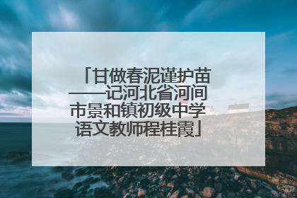 甘做春泥谨护苗——记河北省河间市景和镇初级中学语文教师程桂霞