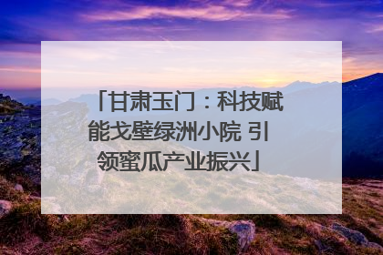 甘肃玉门：科技赋能戈壁绿洲小院 引领蜜瓜产业振兴
