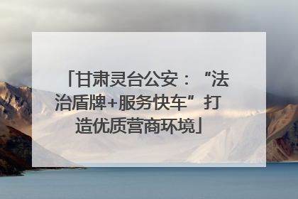 甘肃灵台公安：“法治盾牌+服务快车”打造优质营商环境