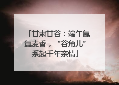 甘肃甘谷：端午氤氲麦香，“谷角儿”系起千年亲情