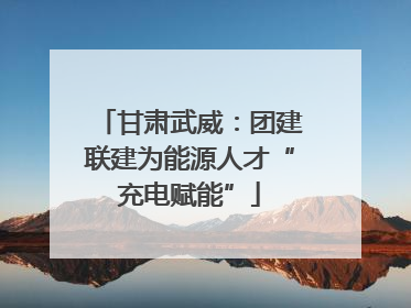 甘肃武威：团建联建为能源人才“充电赋能”