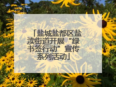 盐城盐都区盐渎街道开展“绿书签行动”宣传系列活动