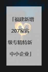 福建新增207家省级专精特新中小企业