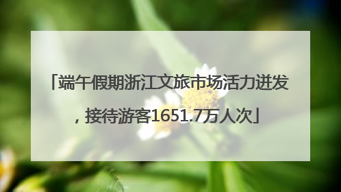 端午假期浙江文旅市场活力迸发，接待游客1651.7万人次