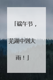 端午节，芜湖中到大雨！