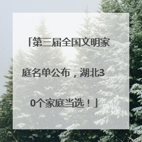 第三届全国文明家庭名单公布，湖北30个家庭当选！