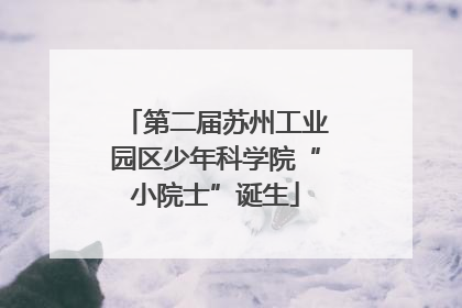 第二届苏州工业园区少年科学院“小院士”诞生