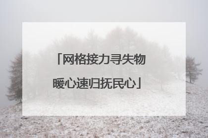网格接力寻失物 暖心速归抚民心