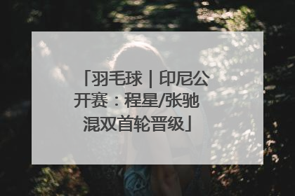 羽毛球｜印尼公开赛：程星/张驰混双首轮晋级