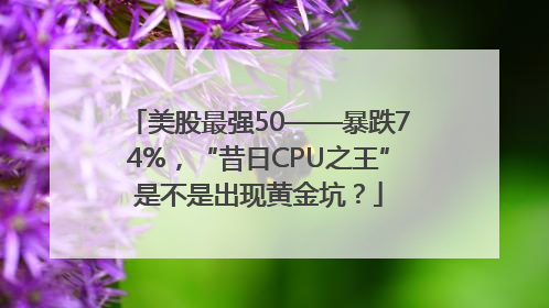 美股最强50——暴跌74%，“昔日CPU之王”是不是出现黄金坑？