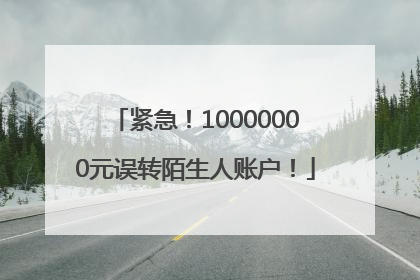 紧急！10000000元误转陌生人账户！