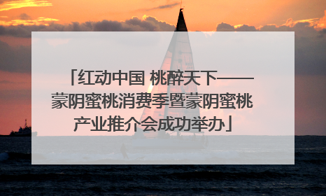 红动中国 桃醉天下——蒙阴蜜桃消费季暨蒙阴蜜桃产业推介会成功举办