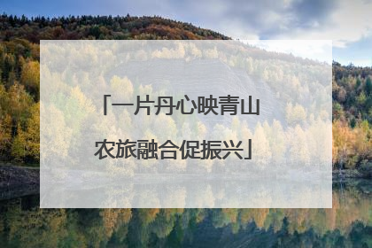 一片丹心映青山 农旅融合促振兴