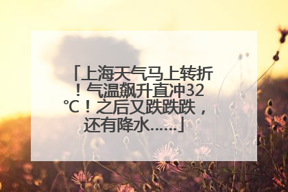 上海天气马上转折！气温飙升直冲32℃！之后又跌跌跌，还有降水……