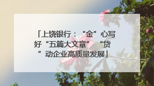 上饶银行：“金”心写好“五篇大文章” “贷”动企业高质量发展