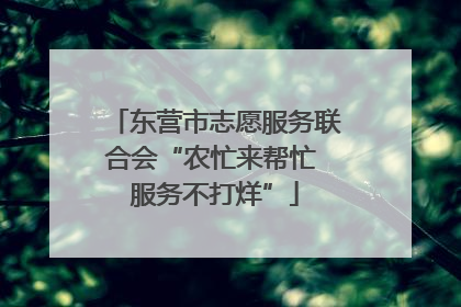 东营市志愿服务联合会“农忙来帮忙 服务不打烊”