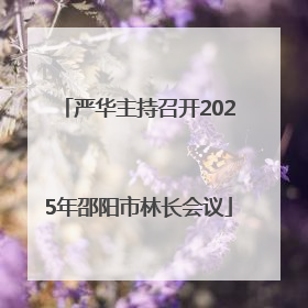 严华主持召开2025年邵阳市林长会议