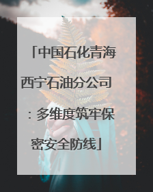 中国石化青海西宁石油分公司：多维度筑牢保密安全防线
