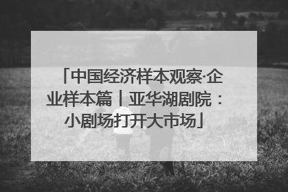 中国经济样本观察·企业样本篇︱亚华湖剧院：小剧场打开大市场