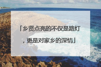 乡贤点亮的不仅是路灯，更是对家乡的深情