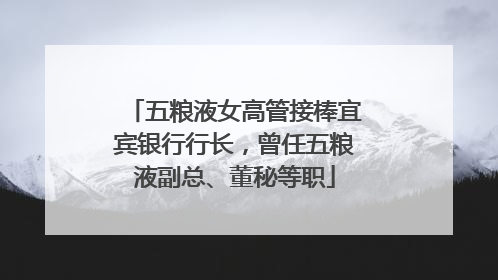 五粮液女高管接棒宜宾银行行长，曾任五粮液副总、董秘等职