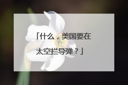 什么，美国要在太空拦导弹？