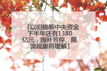 以旧换新中央资金下半年还有1380亿元，国补暂停、限流现象将缓解