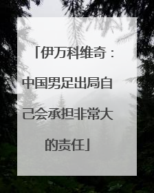 伊万科维奇：中国男足出局自己会承担非常大的责任
