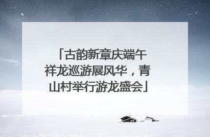 古韵新章庆端午 祥龙巡游展风华，青山村举行游龙盛会