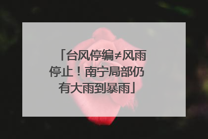台风停编≠风雨停止！南宁局部仍有大雨到暴雨