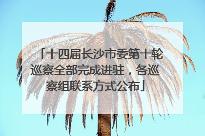 十四届长沙市委第十轮巡察全部完成进驻，各巡察组联系方式公布
