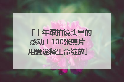 十年跟拍镜头里的感动！100张照片用爱诠释生命绽放